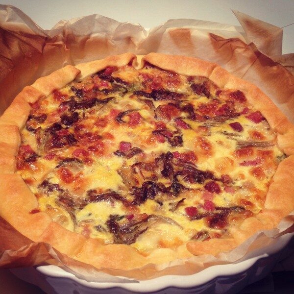 Quiche con radicchio e speck