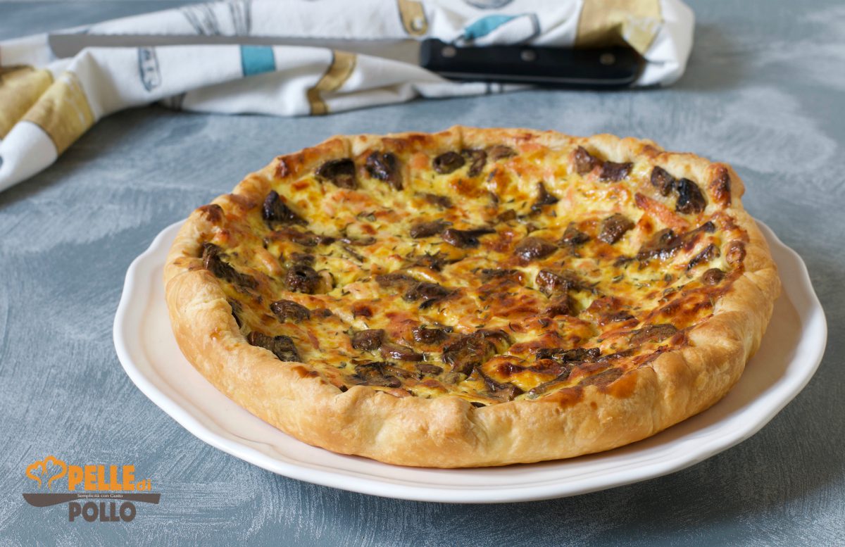 Quiche con salmone affumicato e funghi