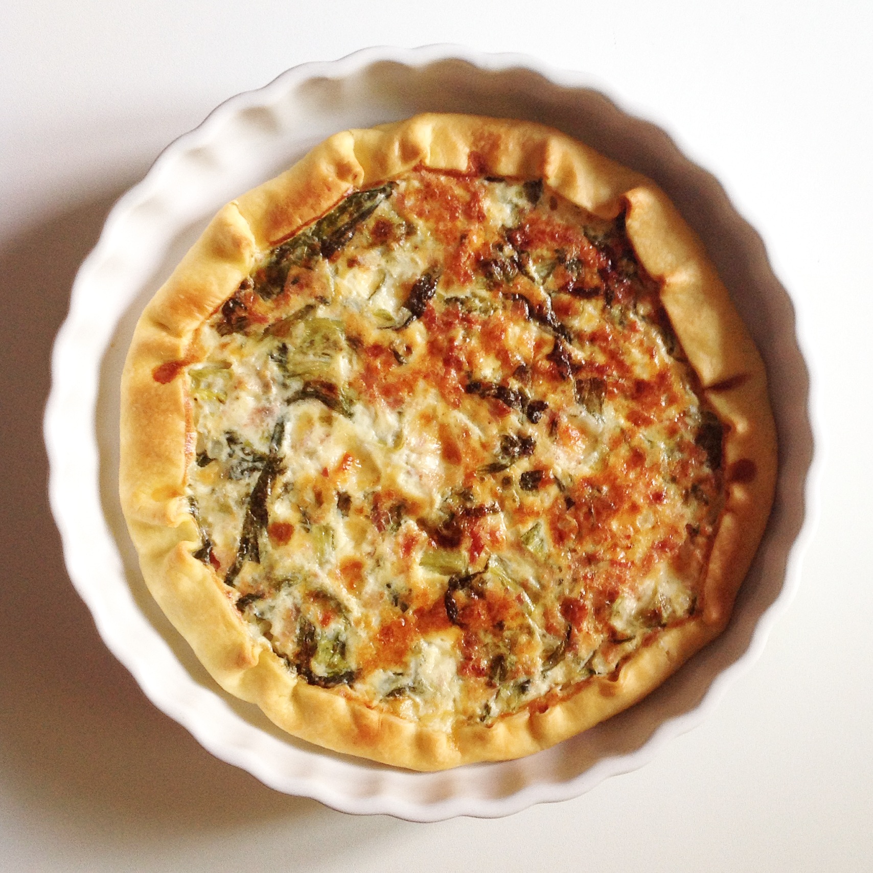 Quiche con scarola e prosciutto