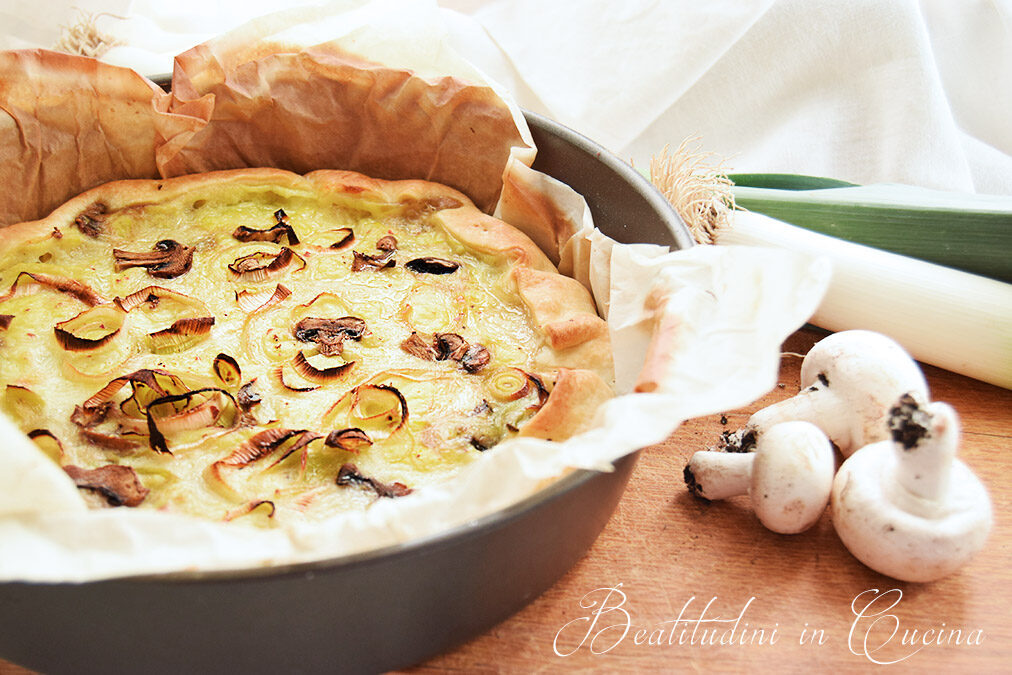 Quiche di porri e champignon seguilestagioni