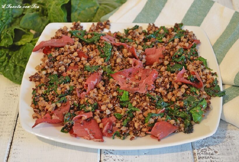 Quinoa, semi di chia, riso rosso e bresaola