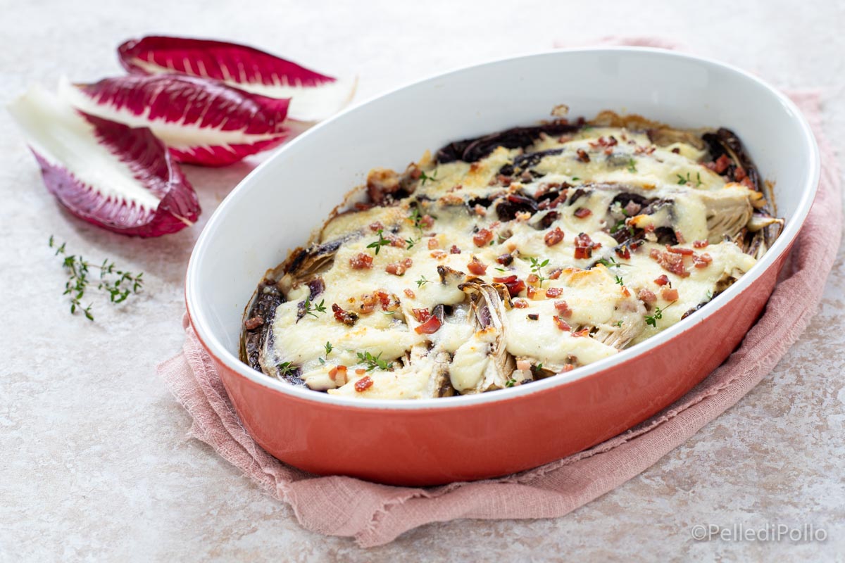 Radicchio al forno con speck e besciamella