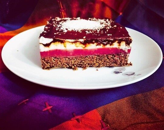 Raspberries&chocolate browncheescake