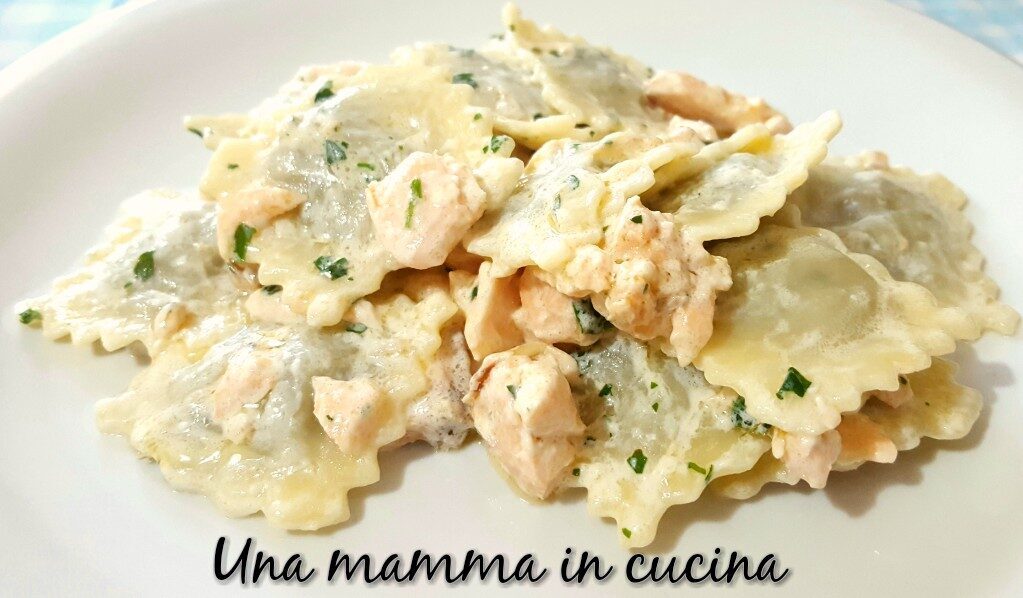 Ravioli di magro con salmone
