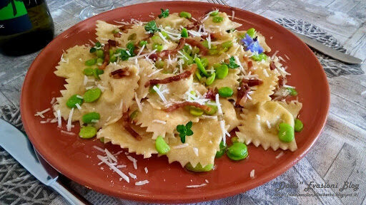 Ravioli ricotta fave e pecorino