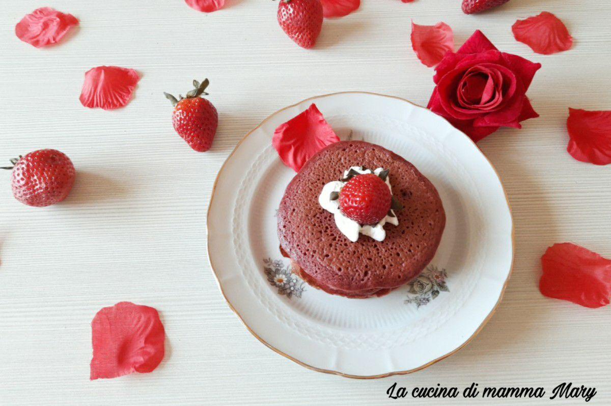 Red velvet pancakes