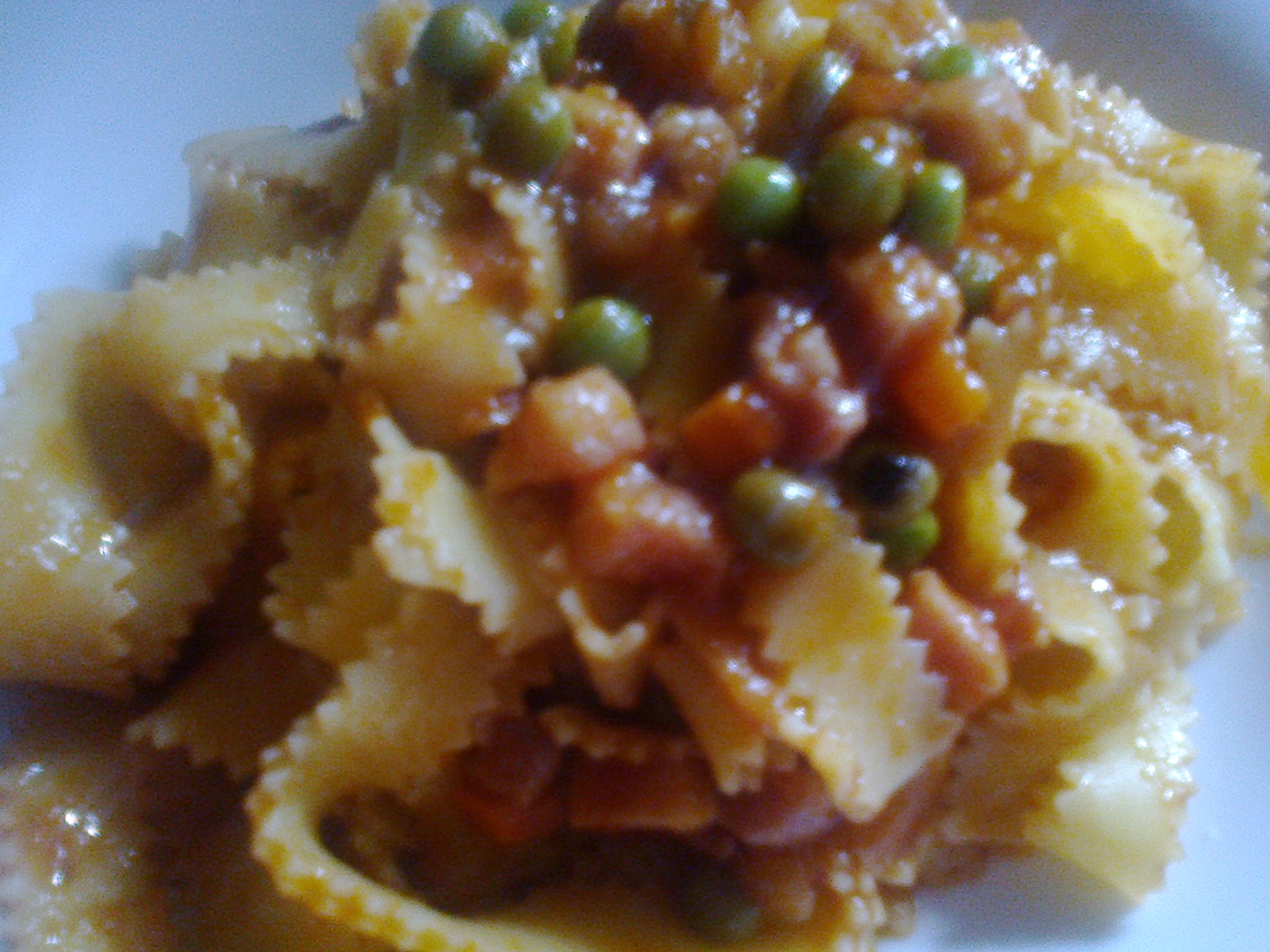 Reginette pancetta e piselli