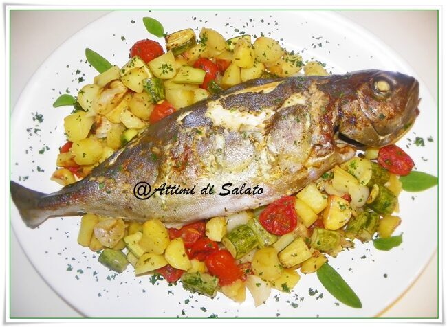 RICCIOLA AL FORNO CON VERDURE