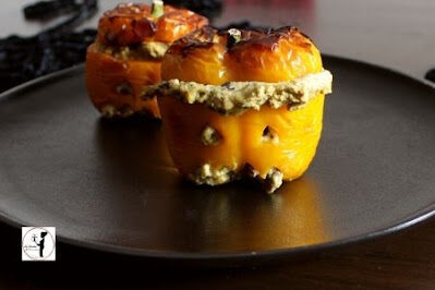 Ricetta a tema halloween: peperoni jack o’lantern con ripieno vegano di ceci in friggitrice ad aria
