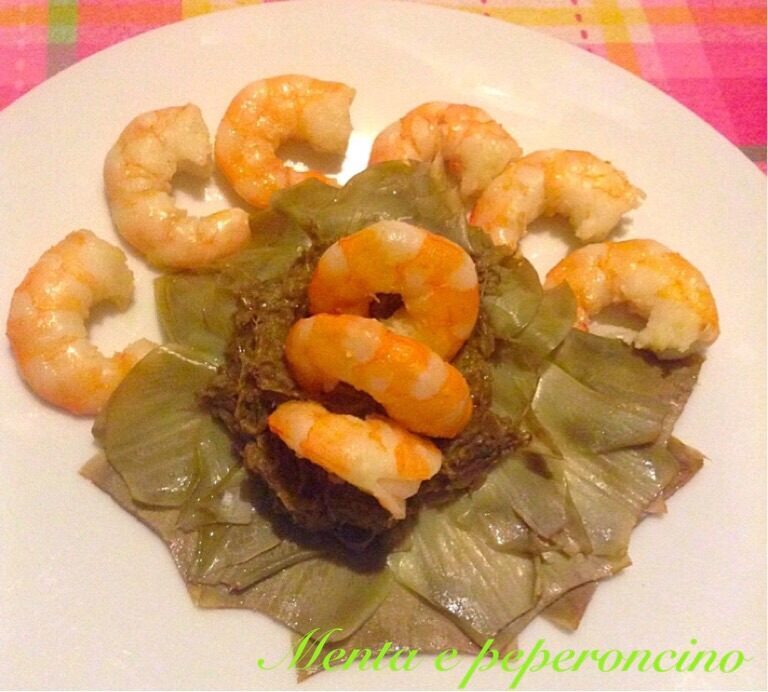 Ricetta carciofi con gamberetti