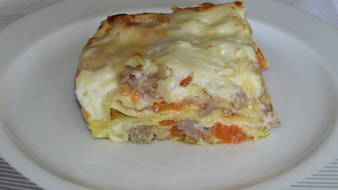 Ricetta – lasagne al forno con zucca e salsiccia