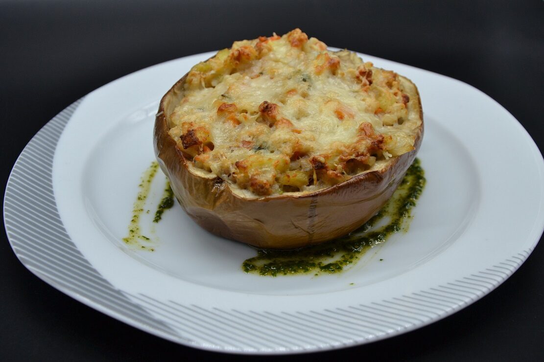 Ricetta – melanzane ripiene con riso e salsiccia