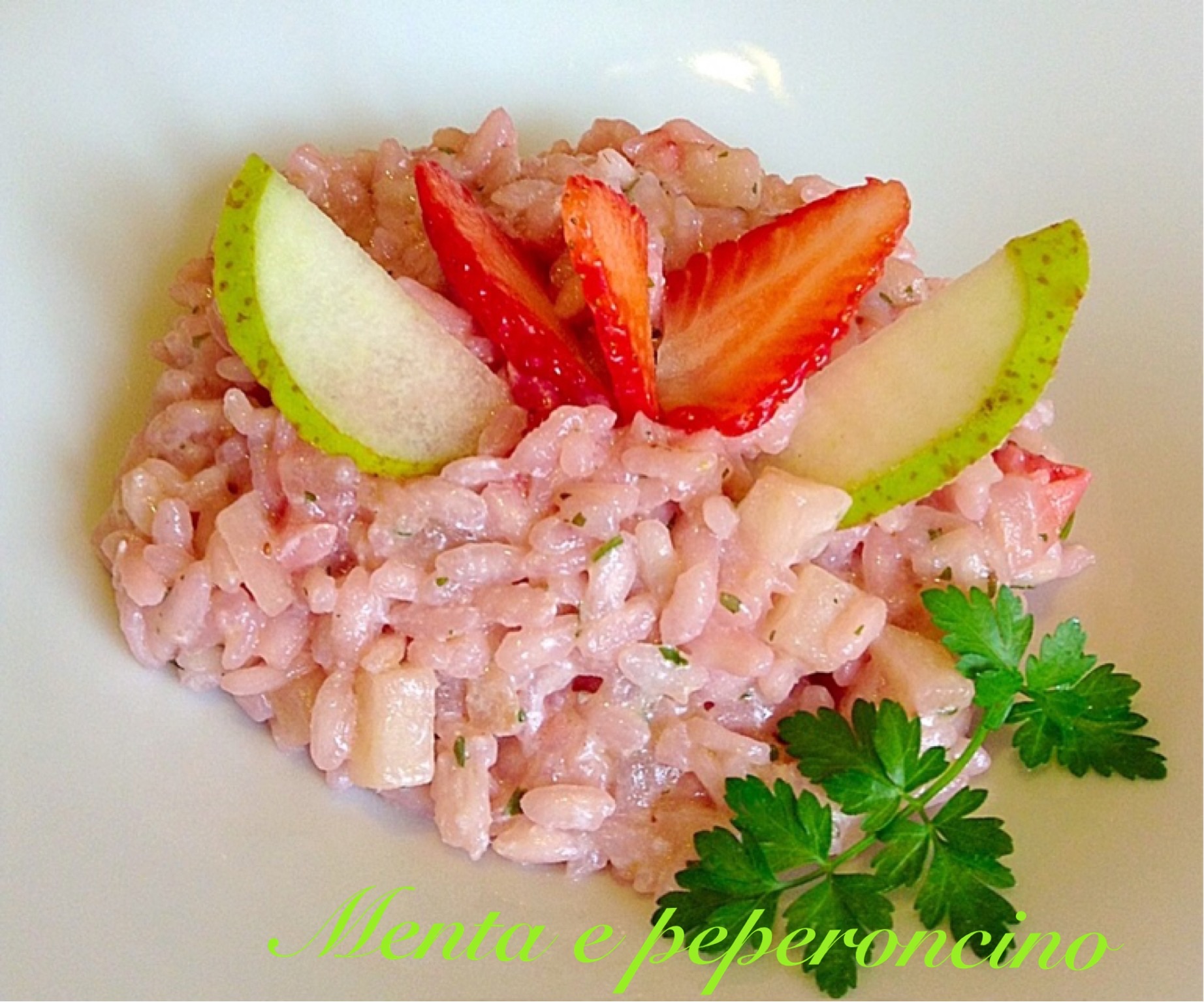 Ricetta Risotto con fragole e pere