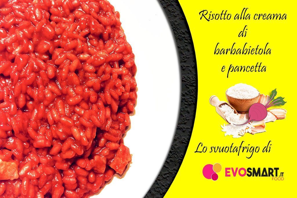 Ricetta svuotafrigo: risotto alla crema di barbabietola e pancetta