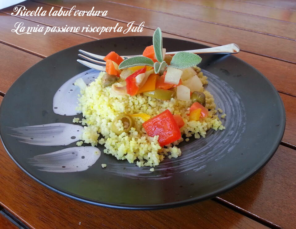 Ricetta tabulè verdura, cetriolini, peperoni rossi e gialli, menta