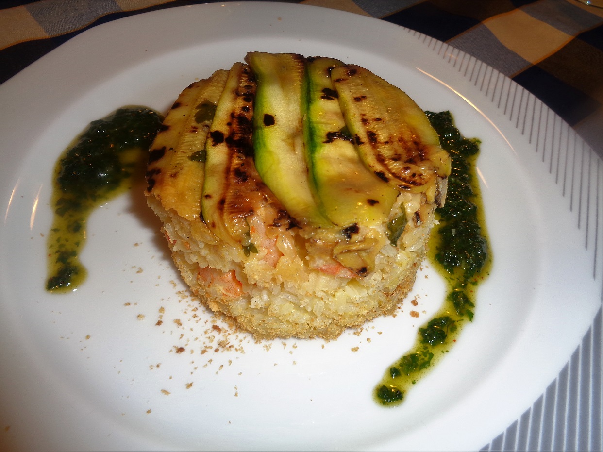 Ricetta – timballo di riso con zucchine e gamberi