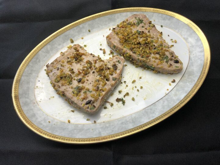 Ricetta – tonno grigliato con granella di pistacchio
