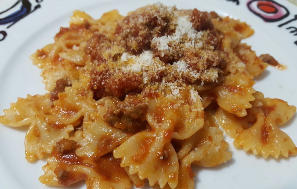 Ricetta:pasta con ragù di carne