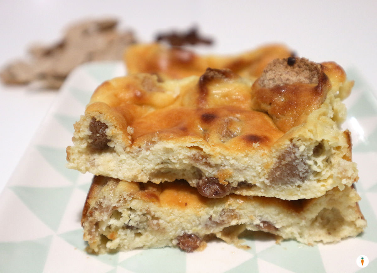Ricotta dolce al forno con uvetta e cereali