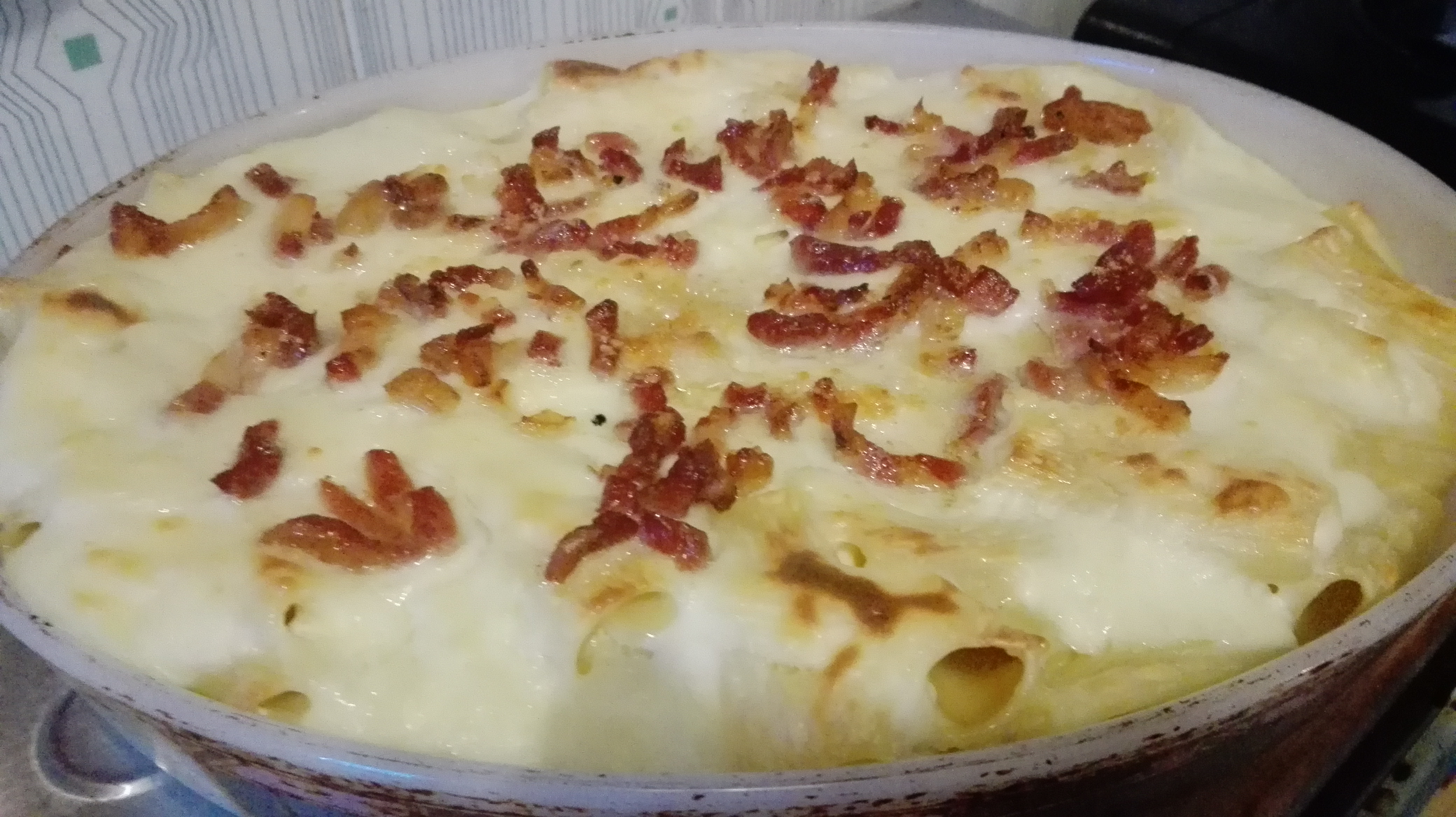 Rigatoni gratinati in bianco