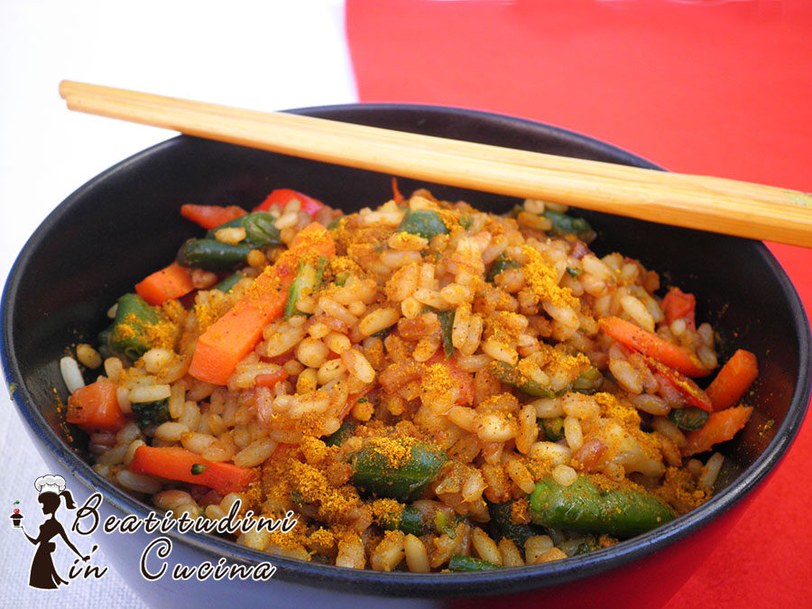 Riso al curry e verdure