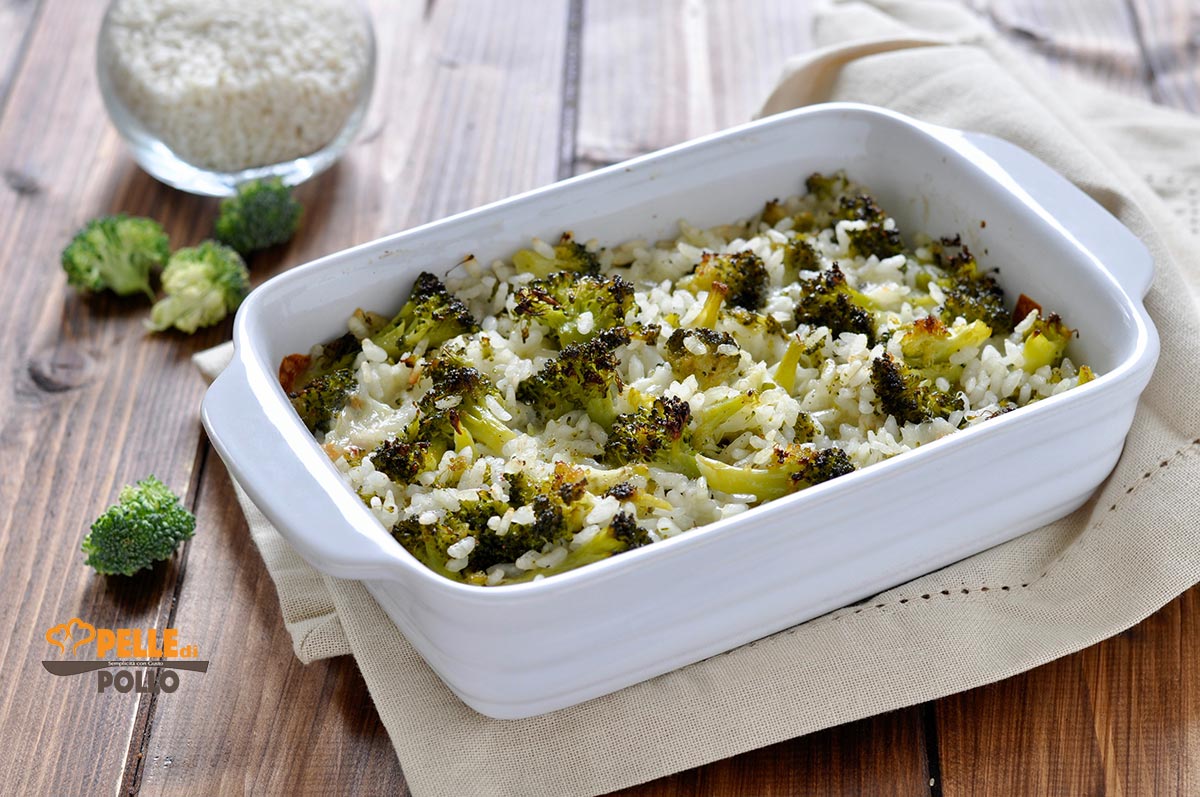 Riso al forno con broccoletti