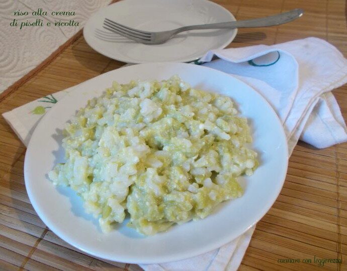 Riso alla crema di piselli e ricotta