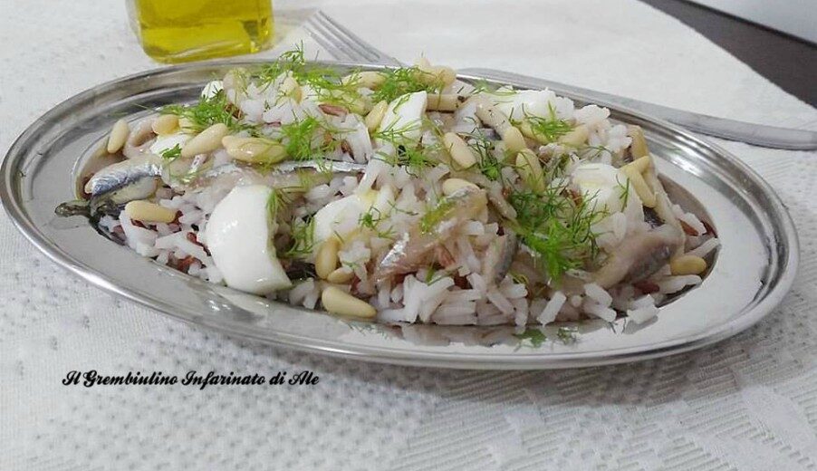 Riso basmati alle alici marinate e pinoli