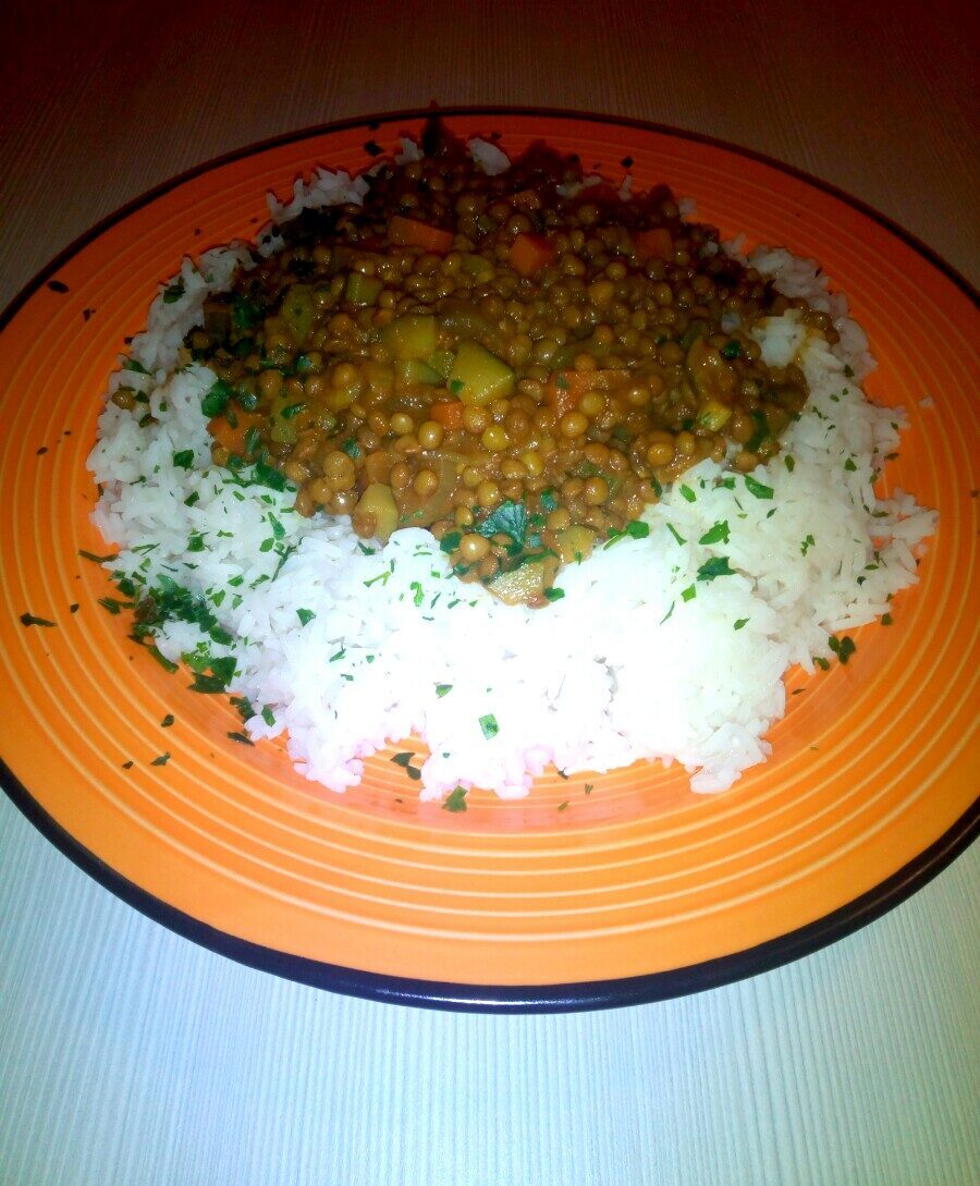 Riso basmati con lenticchie al curry