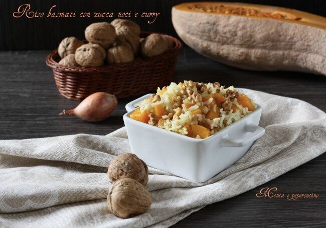 Riso basmati con zucca noci e curry