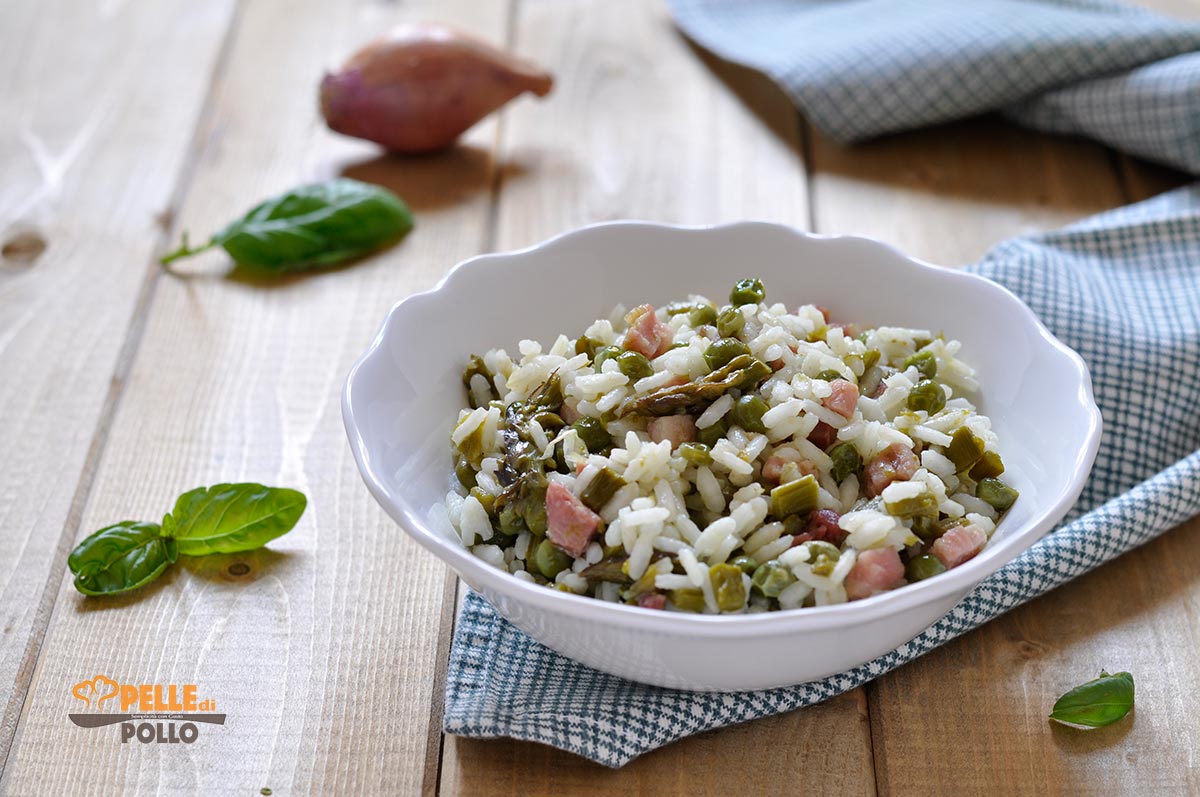 Riso con asparagi e piselli
