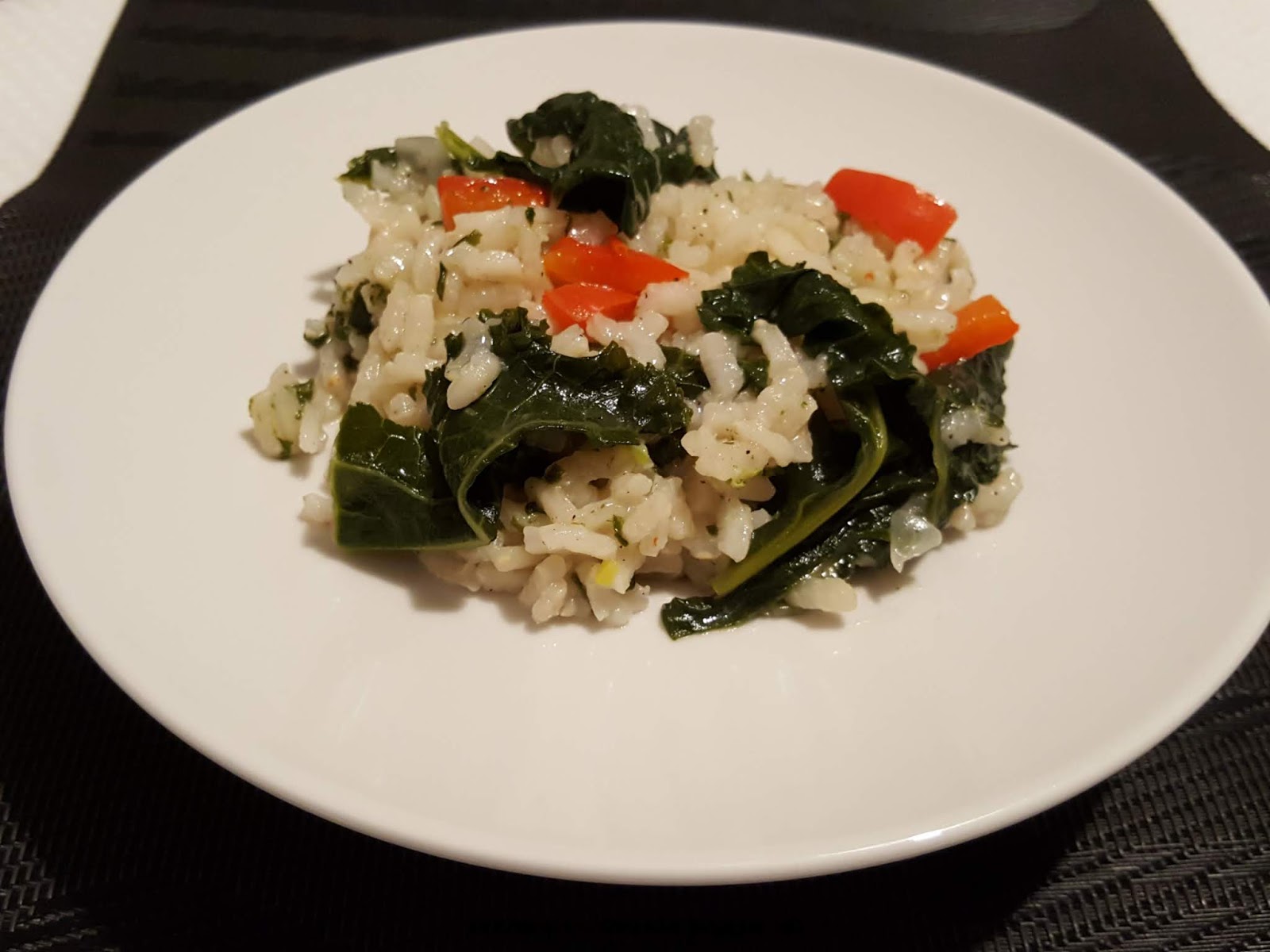 Riso con cavolo riccio e peperone