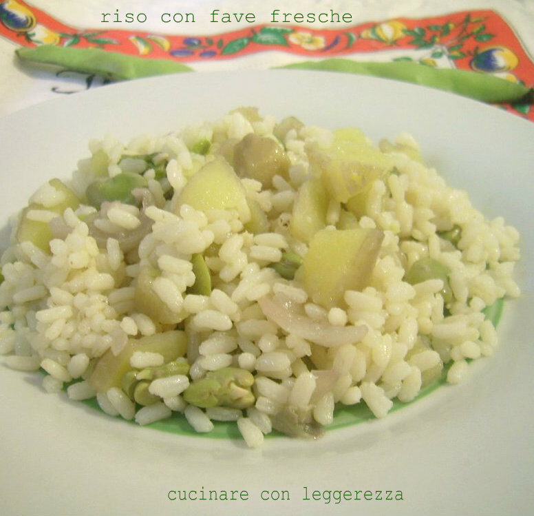 Riso con fave fresche