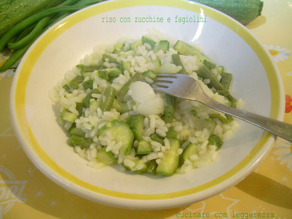 Riso con zucchine e fagiolini
