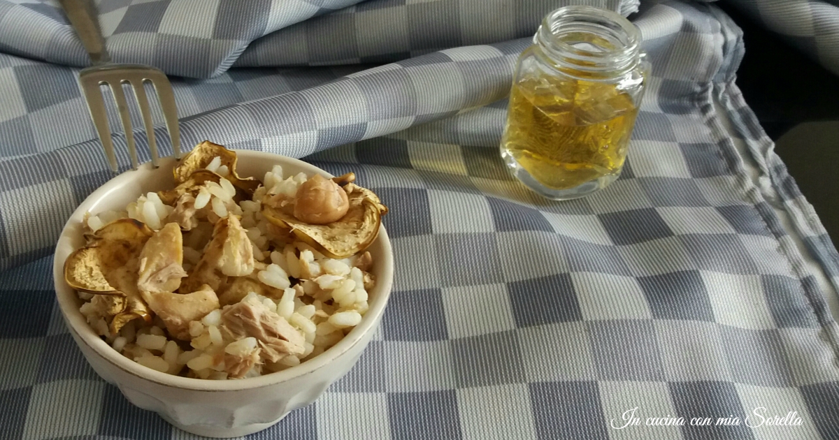 Riso freddo al tonno e melanzane grigliate