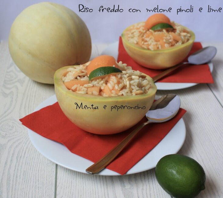 Riso freddo con melone pinoli e lime