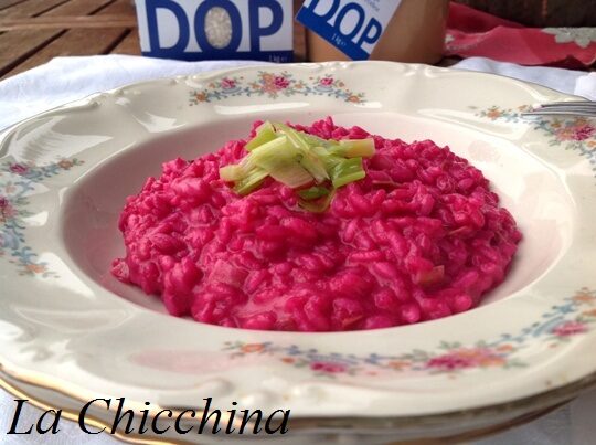 Riso Goio 1929 DOP con barbabietola, porri e Maccagno