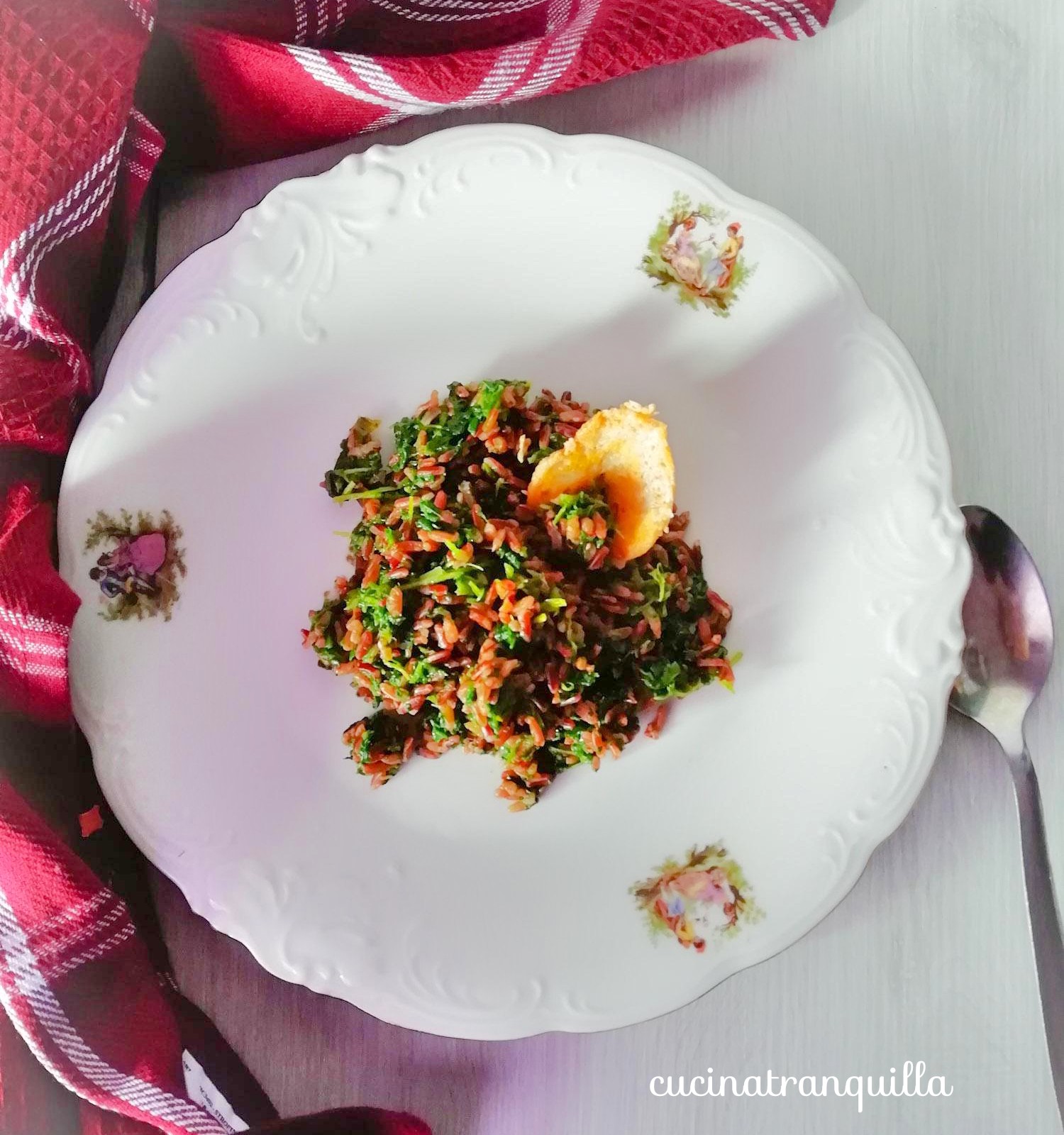 Riso integrale con cime di rapa