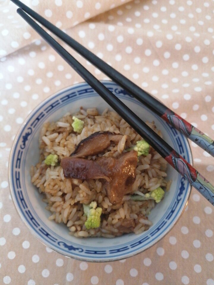 Riso integrale con funghi shitake