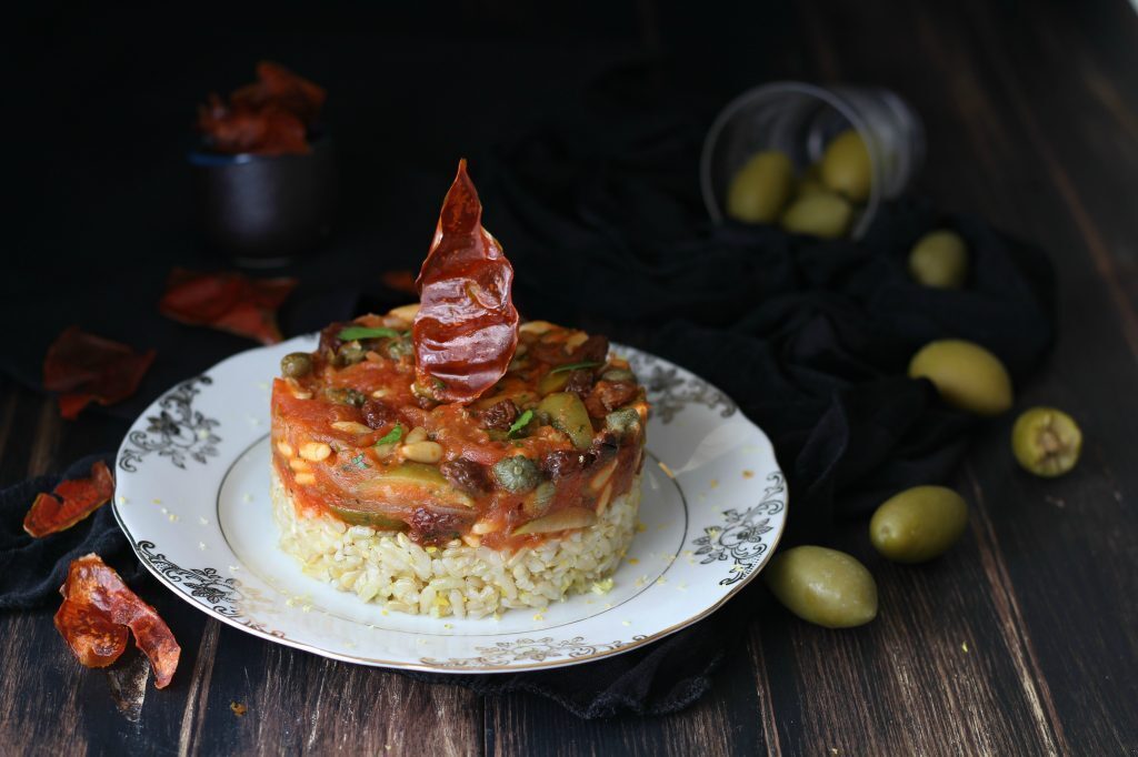 Riso integrale olio e limone con salsa agghiotta