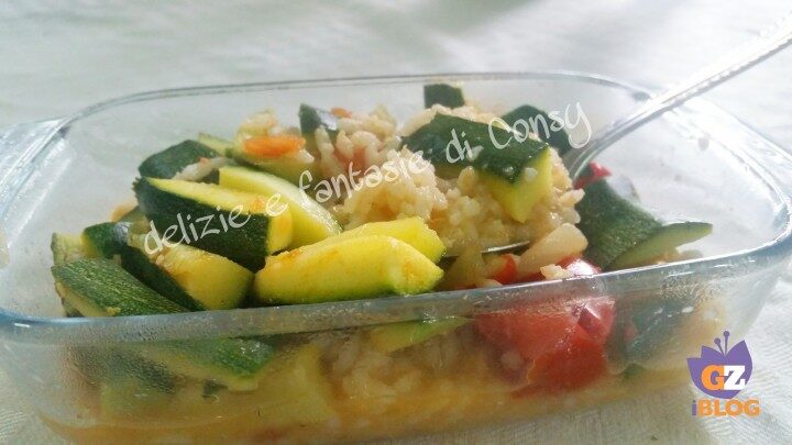 riso integrale zucchine e pomodoro