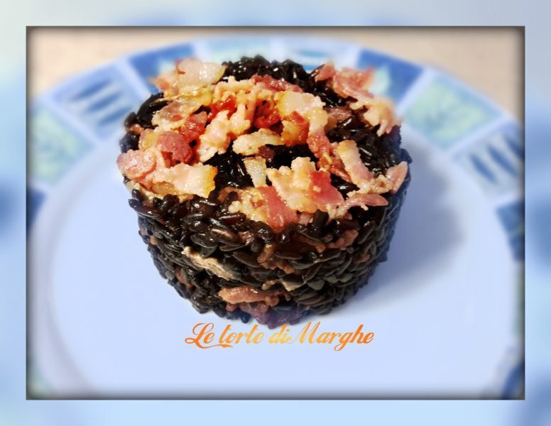 Riso nero con bacon e camembert ricetta facile