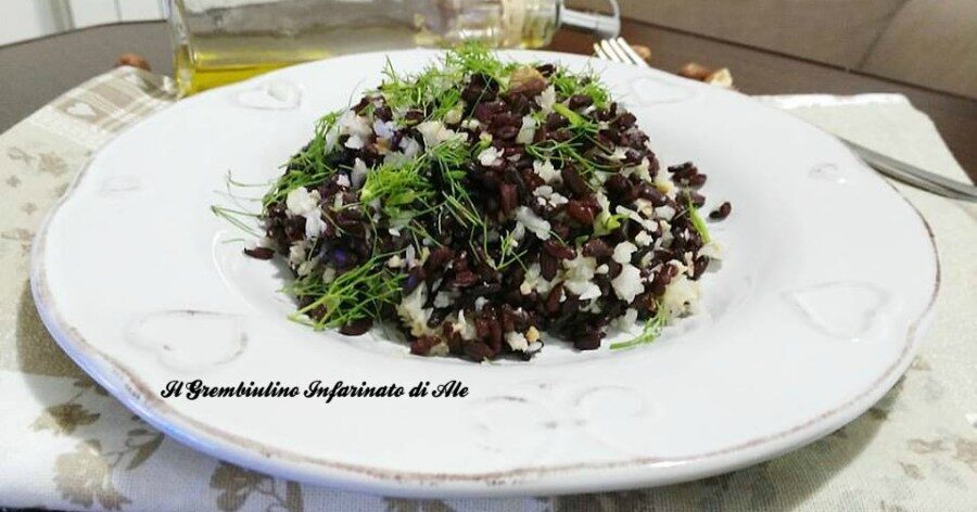 Riso venere al pesto di finocchi