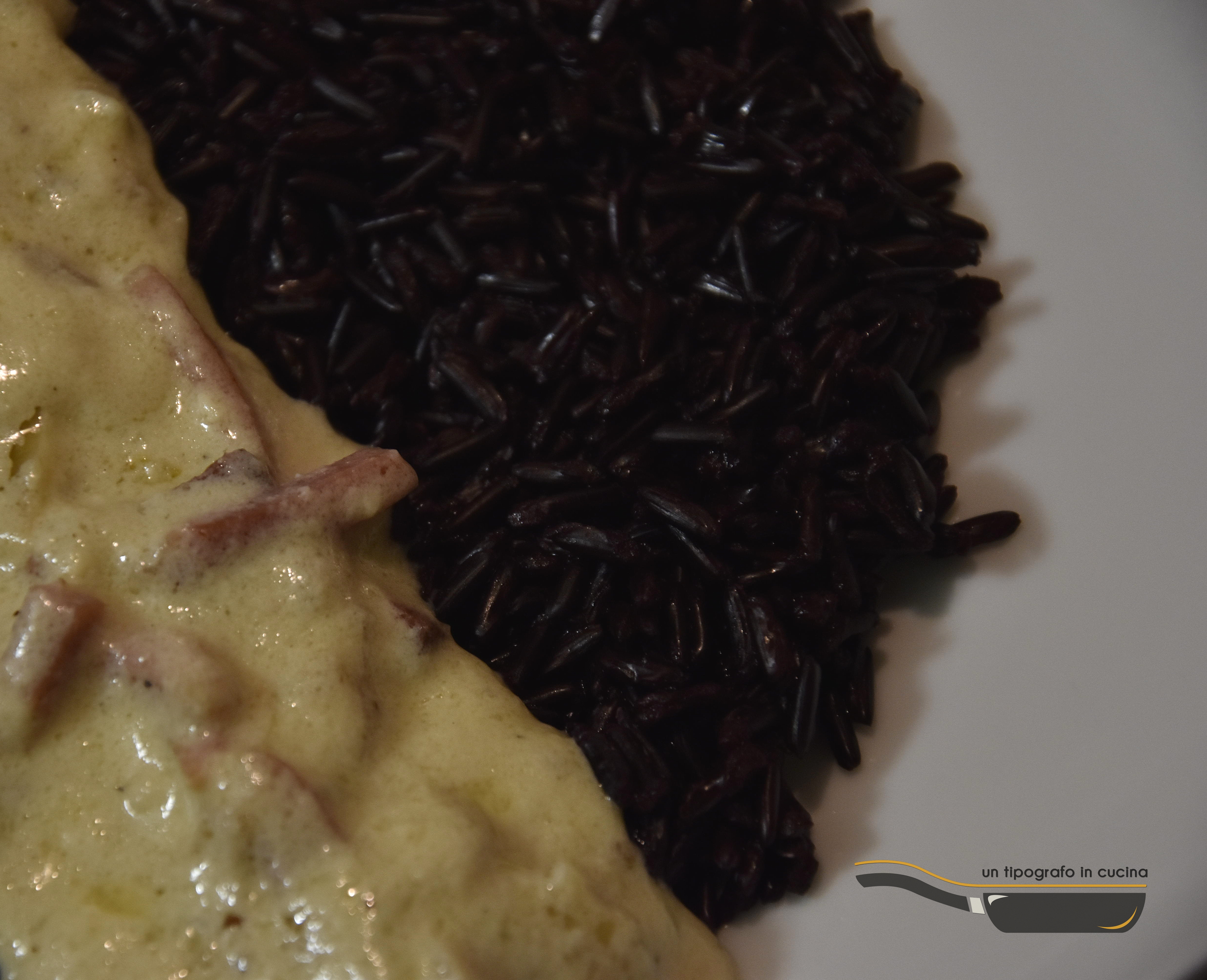 Riso venere con speck e gorgonzola…