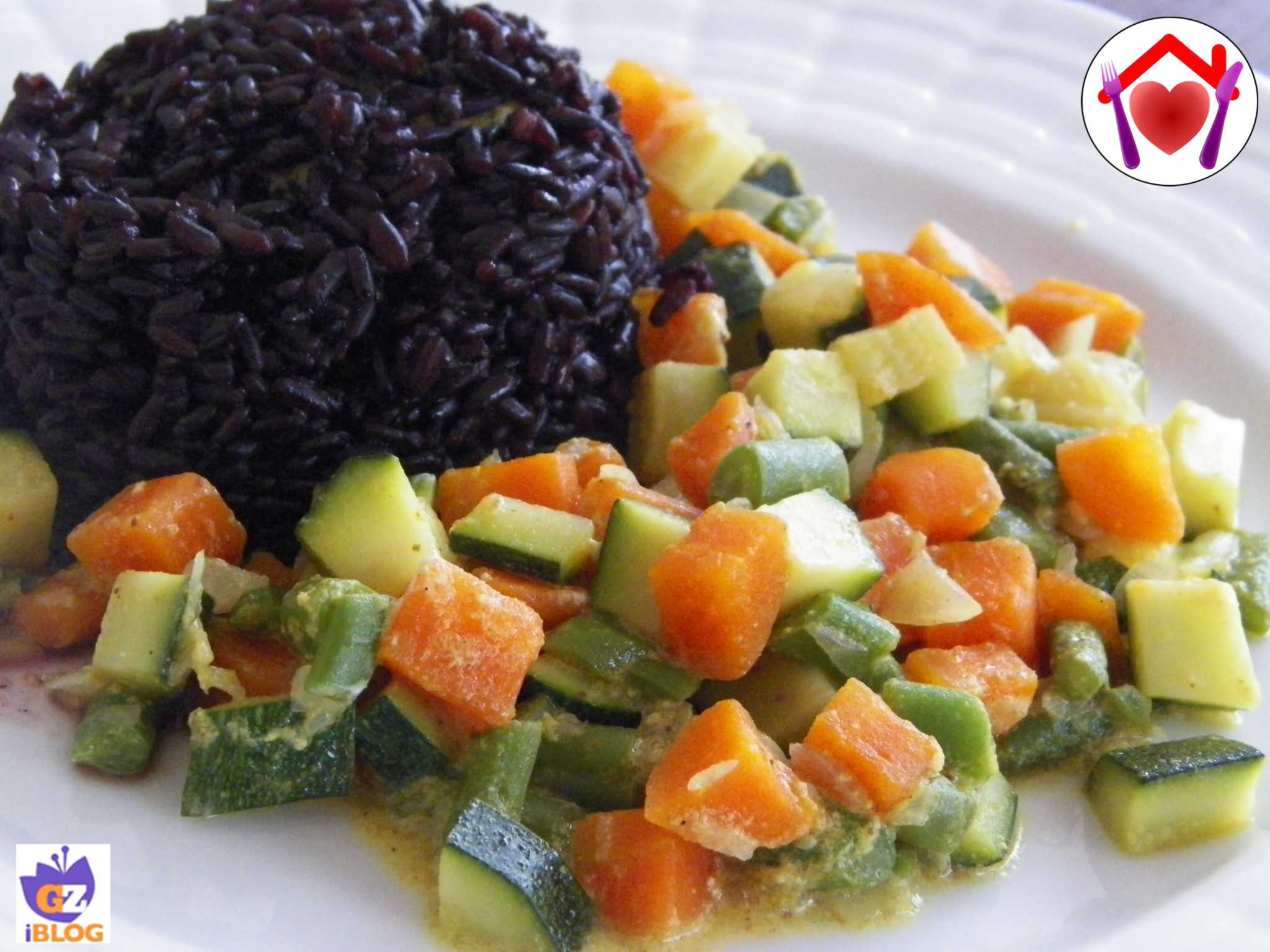 Riso venere con verdure al curry