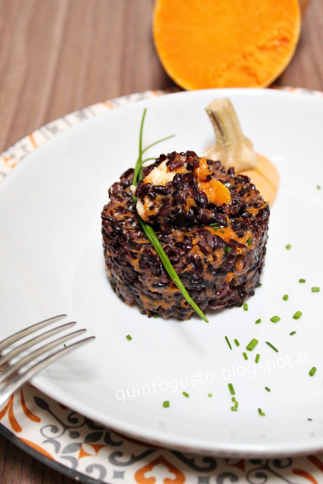 Riso venere con zucca e gorgonzola