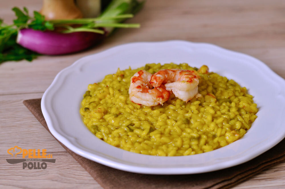 Risotto agli asparagi con gamberi e zafferano