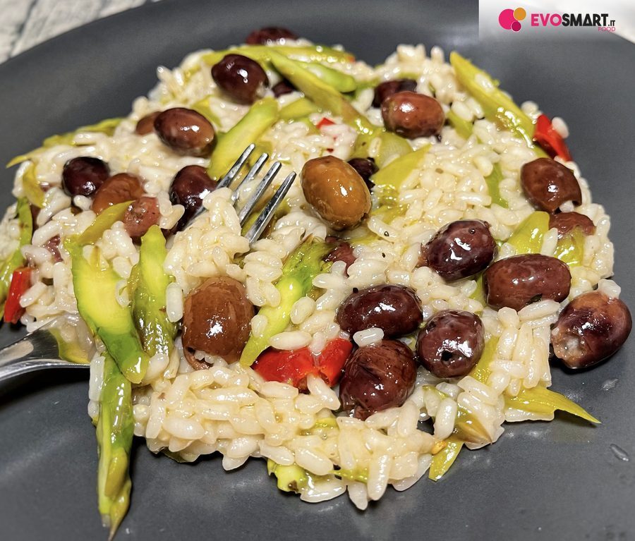 Risotto agli asparagi con olive ficacci abruzzesi