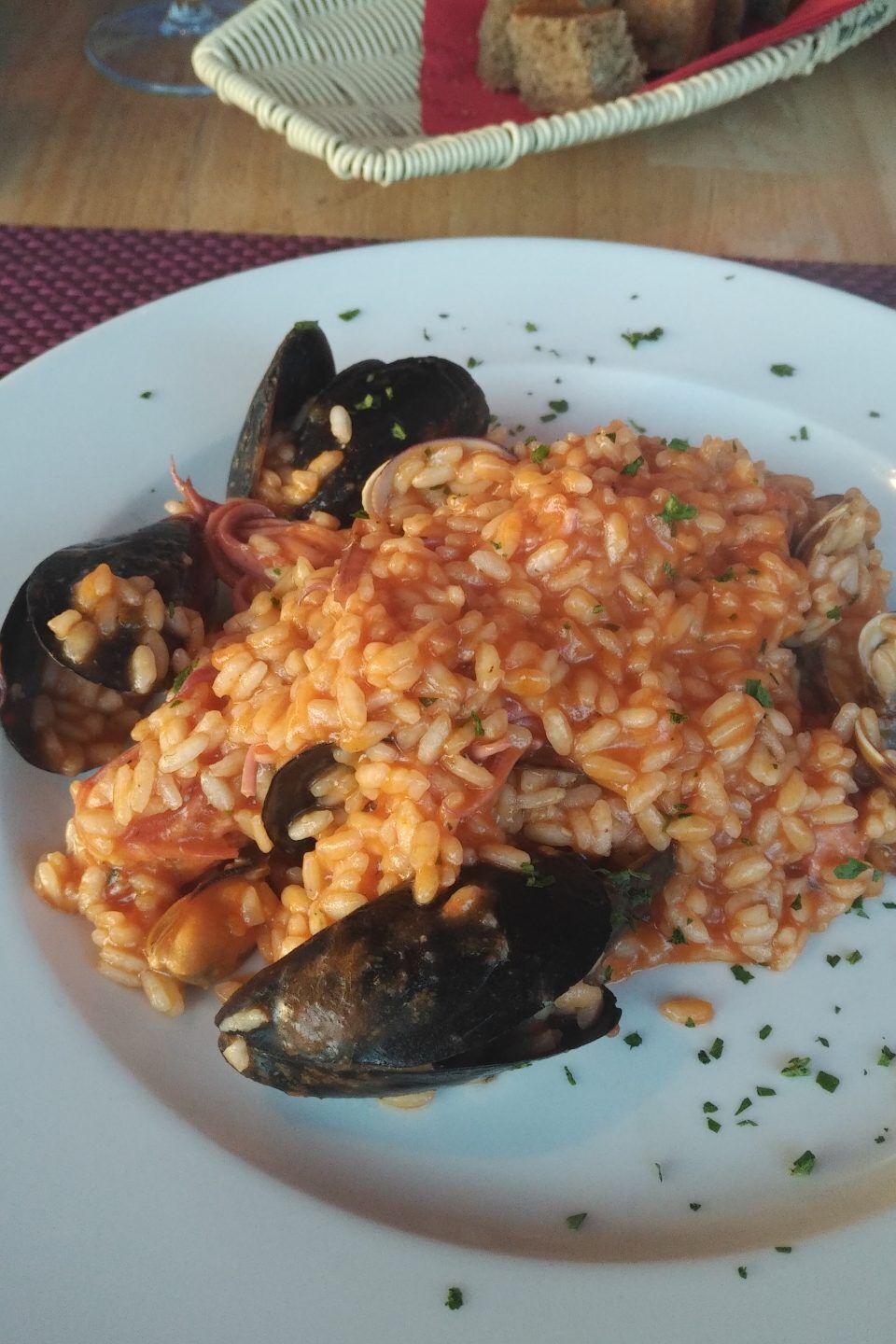 Risotto ai frutti di mare rosso