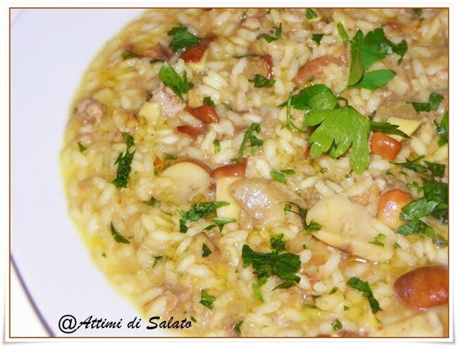 Risotto ai funghi porcini e salsiccia